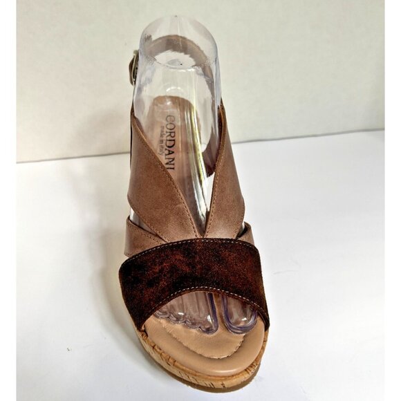 Cordani Womens Suede Leather Randie Platform Cork Wedge Sandals Size 7.5 Italian - Picture 4 of 16